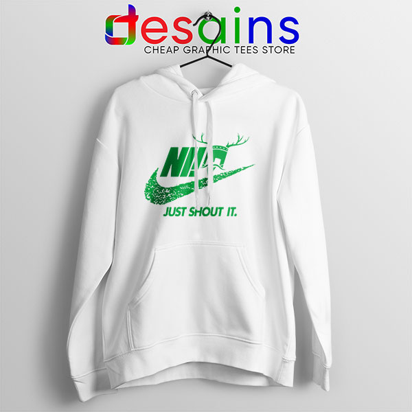 Knights Who Say Ni WHite Hoodie Nike Just Shout It