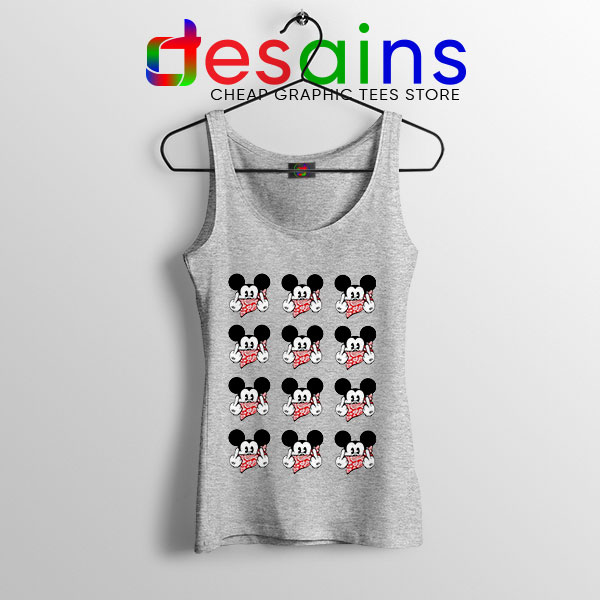 Mickey Mouse Flipping You Off Sport Grey Tank Top Disney Funny