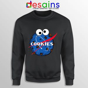 NASA Space Cookies Black Sweatshirt Funny Old Logo
