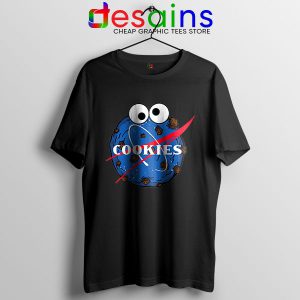 NASA Space Cookies Black T Shirt Funny Old Logo