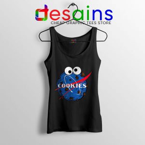 NASA Space Cookies Black Tank Top Funny Old Logo