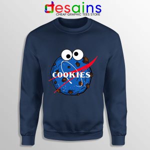 NASA Space Cookies Navy Sweatshirt Funny Old Logo