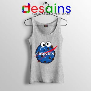 NASA Space Cookies Sport Grey Tank Top Funny Old Logo