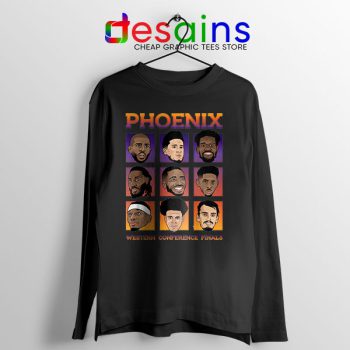 Phoenix Suns Roster 2021 Black Long Sleeve Tee NBA Merch