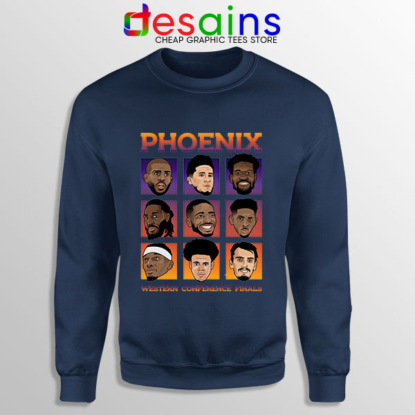 Phoenix Suns Roster 2021 Navy Sweatshirt WCF NBA Merch