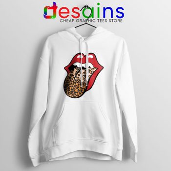 Rolling Stones Tongue Leopard Hoodie Band Logo