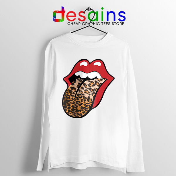 Rolling Stones Tongue Leopard Long Sleeve Tee Band Logo