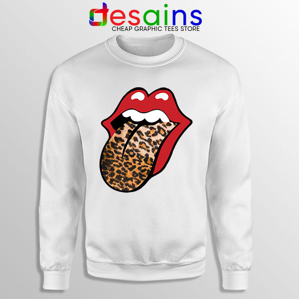 Rolling Stones Tongue Leopard Sweatshirt Band Logo