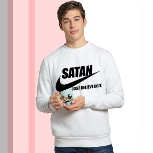 Satan Devil Meme White Sweatshirt Nike Meme