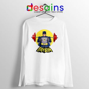 The Batman Gym Plan White Long Sleeve Tee DC Comic Funny