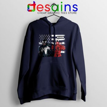 Venom 2 Flag Spider Navy Hoodie Let There Be Carnage