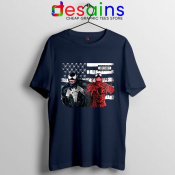 Venom 2 Flag Spider Navy T Shirt Let There Be Carnage