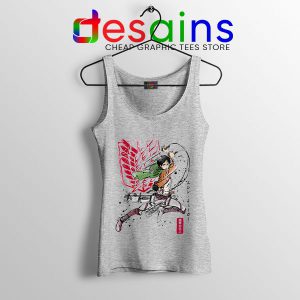 Attack on Titan Eren Soldier SPort Grey Tank Top Anime Manga