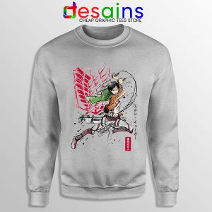 Attack on Titan Eren Soldier Sport Grey Sweatshirt Anime Manga