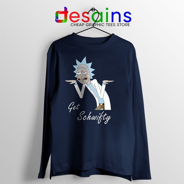 Best Get Schwifty episode Navy Long Sleeve Tee Rick and Morty