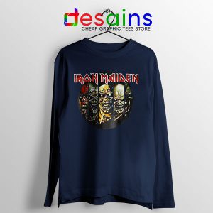 Best Iron Maiden Album Covers Navy Long Sleeve Tee Heavy Metal