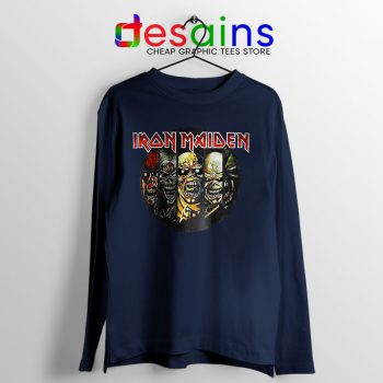 Best Iron Maiden Album Covers Navy Long Sleeve Tee Heavy Metal