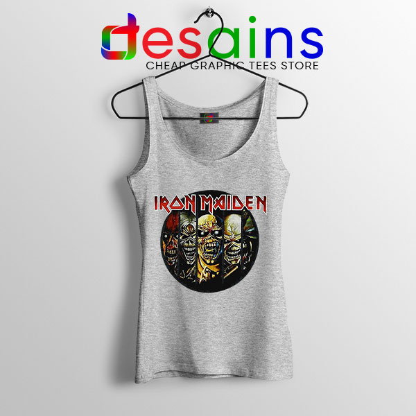 Best Iron Maiden Cover Art Sport Grey Tank Top Discography Albums