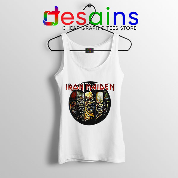 Best Iron Maiden Cover Art White Tank Top Discography Albums