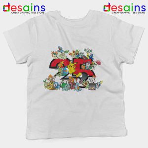 Best Pokémon Universe White Kids Tee 25th Anniversary