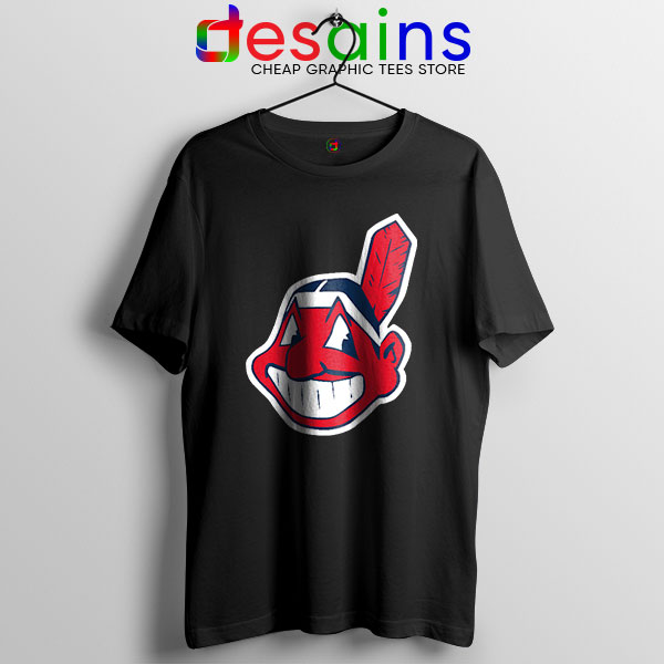 Buy Chief Wahoo Logo Black T Shirt Cleveland Indians MLB