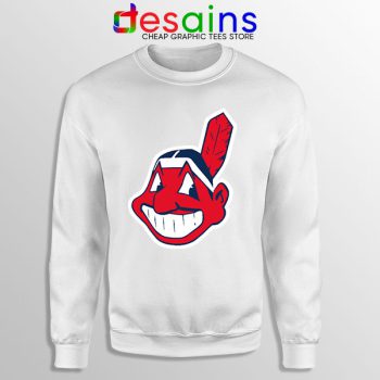 Buy Chief Wahoo Logo White Sweatshirt Cleveland Indians MLB