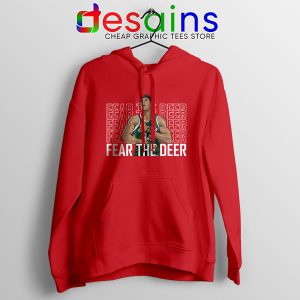 Buy Fear The Deer Giannis Red Hoodie Bucks Final