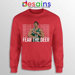 Buy Fear The Deer Giannis Red Sweatshirt Bucks Final