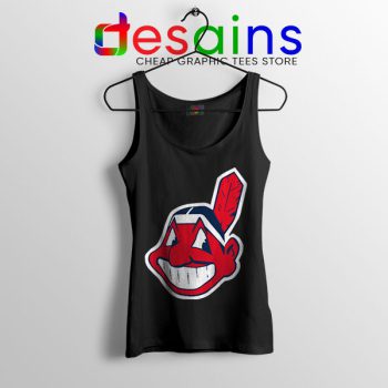 Chief Wahoo Logo Black Tank Top Cleveland Indians MLB