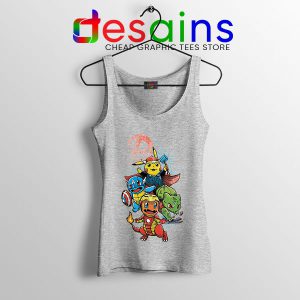 Cute Pokemon Avengers SPort Grey Tank Top Pokengers