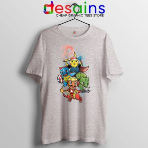 Cute Pokemon Avengers Sport Grey T Shirt Pokengers