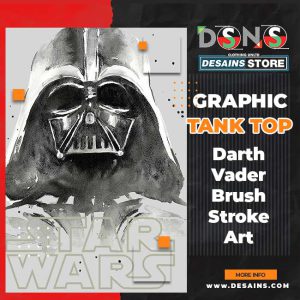 Darth Vader Brush Stroke Art Graphic Tank Top - Star Wars