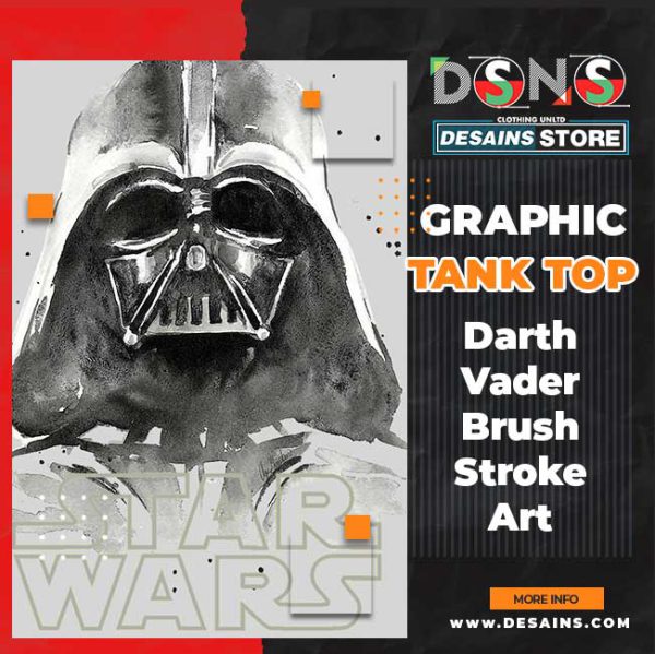 Darth Vader Brush Stroke Art Graphic Tank Top - Star Wars
