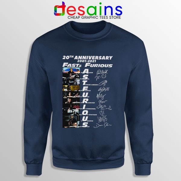 Fast Furious 20th Anniversary Navy Sweatshirt Fast Saga