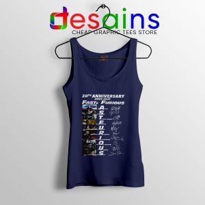 Fast Furious 20th Anniversary Navy Tank Top Fast Saga