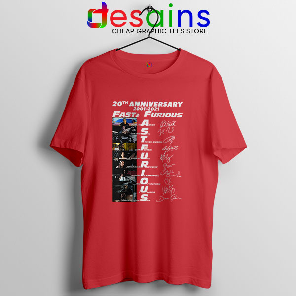 Fast Furious 20th Anniversary Red T Shirt Fast Saga