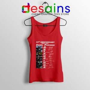 Fast Furious 20th Anniversary Red Tank Top Fast Saga