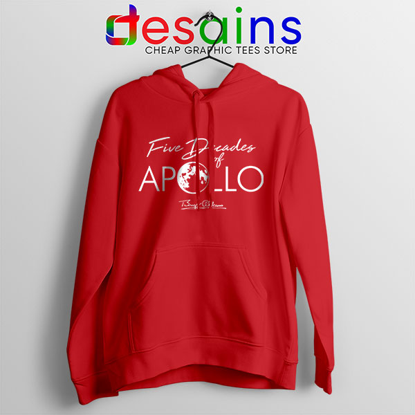 Five Decades of Apollo Red Hoodie Elon Musk