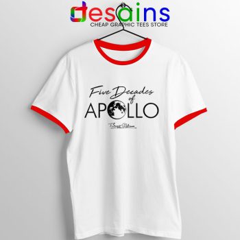 Five Decades of Apollo Red Ringer Tee Elon Musk