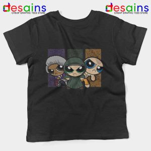 Glass Film Powerpuff Girls Black Kids Tee Cartoon Split