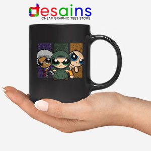 Glass Film Powerpuff Girls Black Mug Cartoon Split