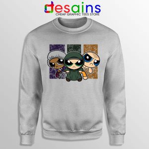 Glass Film Powerpuff Girls Sport Grey Sweatshirt Cartoon Split