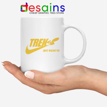 Go Boldly Star Trek Nike White Mug Just Do It Logo