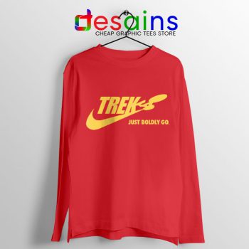Go Boldly Star Trek Red Long Sleeve Tee Nike Just Do It