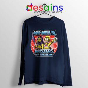 Homer Masters Of The Beer Navy Long Sleeve Tee Simpsons