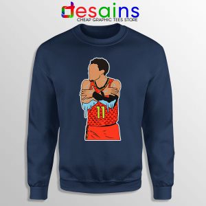 Ice Trae Young Meme Navy Sweatshirt NBA Atlanta Hawks