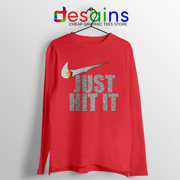Just Hit It Nike Red Long Sleeve Tee Just Do It Smoke
