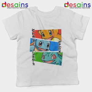 Kanto Japanese Pokemon White Kids Tee Pokedex