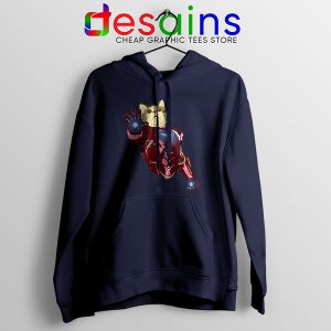 Meow Iron Man Avengers Navy Hoodie Funny Cats