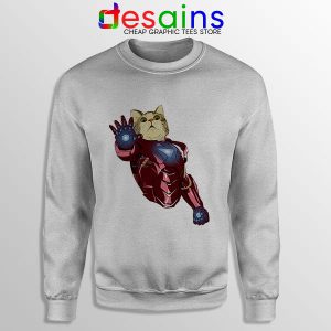 Meow Iron Man Avengers Sport Grey Sweatshirt Funny Cats